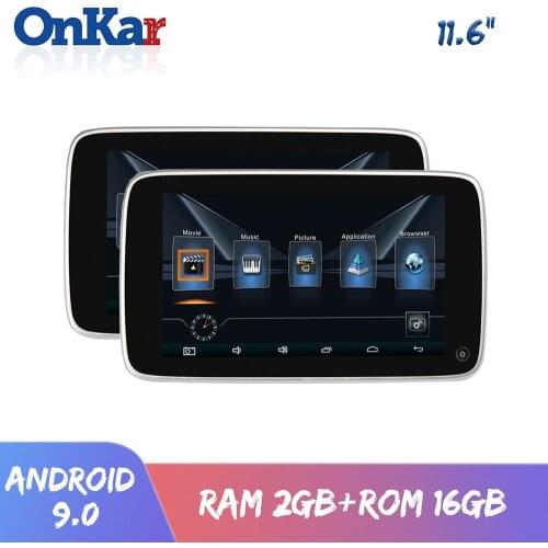 ONKAR 4K Rear Seat Entertainment Android 9.0 11.6 Inch Car Headrest Monitor Support USB/SD Card/Video/Bluetooth/Netfliex