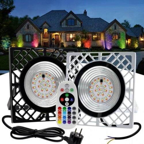 RGB LED Lights 50W Outdoor Spotlights Garden Wall Street Lamp Waterproof Foco Led Reflector Floodlights AC220V Led Flood Light