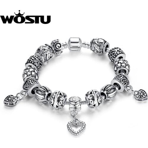 Aliexpress Luxury Silver Plated Charm bracelet for Women Fashion DIY Beads Jewelry Fit Original Brand Bracelets Pulseira Gfit
