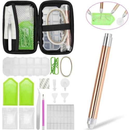 5D Diamond Painting Pen 56pcs Diamond Embroidery Tools and Accessories with Storage Bag Mosaic Glue Pen Tweezers Kit