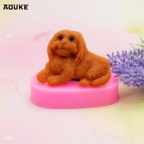 Cute Face Long-Haired Dog Shape Fondant Cake Silicone Mold Chocolate Pastry Mould Candy Molds DIY Cake Decoration Baking Tools