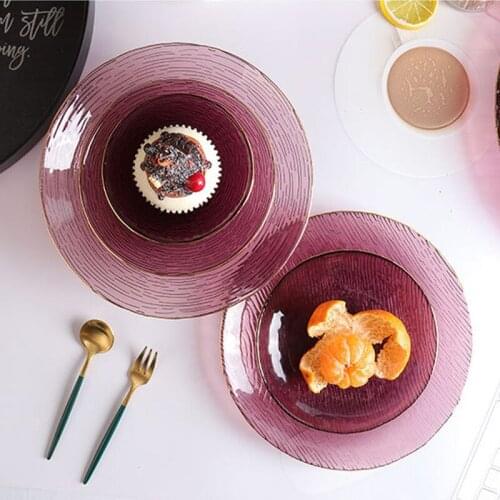 Fantasy Colored Phnom Penh Glass Salad Plates Water pattern Glass salad bowl