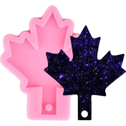 Super Glossy Maple leaf Silicone Mold Epoxy Resin Keychains Molds Polymer Clay Pendant Mould DIY Handmade Jewelry Moulds