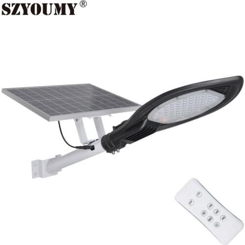 SZYOUMY Solar street light 60w 120w led Outdoor lighting Security Lamp Partition remote control with Power Time Display lights