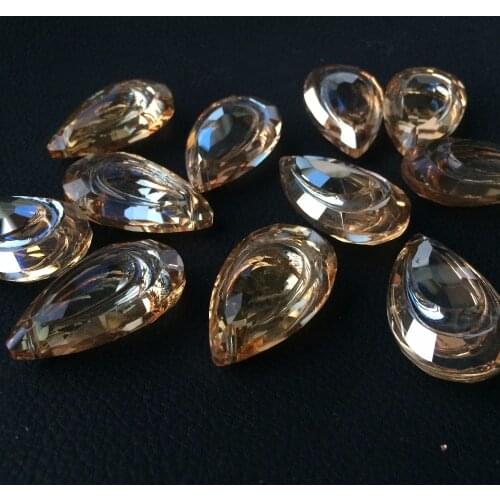 Top Quality 320pcs/lot 38mm champagne Crystal glass Chandeliers Prisms Pendants Lustres Lamp suncatcher Hanging Drops decoration