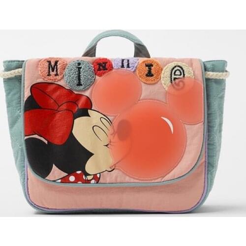 Disney Mickey mouse Womens bag pu minnie messenger bag shoulder messenger bag fashion check ladies chain bag cartoon handbag