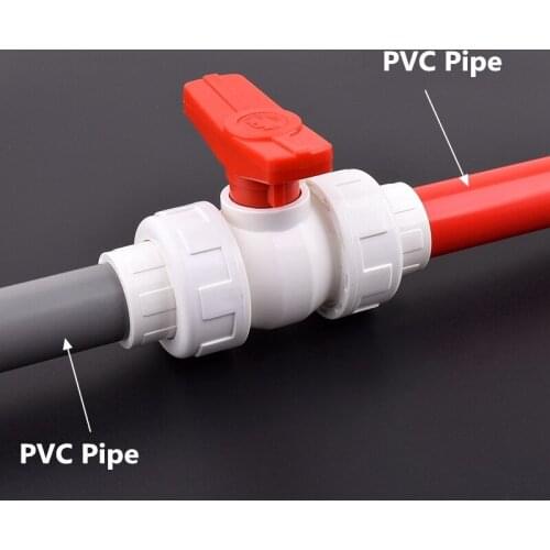 1Pc 20/25/32/40/50mm PVC Pipe Union Ball Valve Garden Irrigation Water Pipe Connector Aquarium Adapter Slip Shut Valve