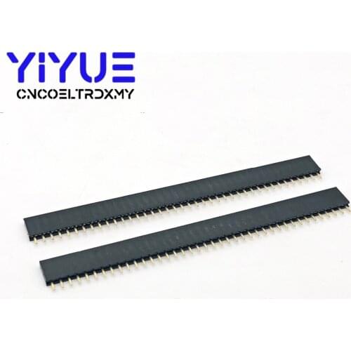 10PCS 1X40 PIN Single Row Straight FEMALE PIN HEADER 2.54MM PITCH Strip Connector Socket 140 40p 40PIN 40 PIN FOR PCB arduino
