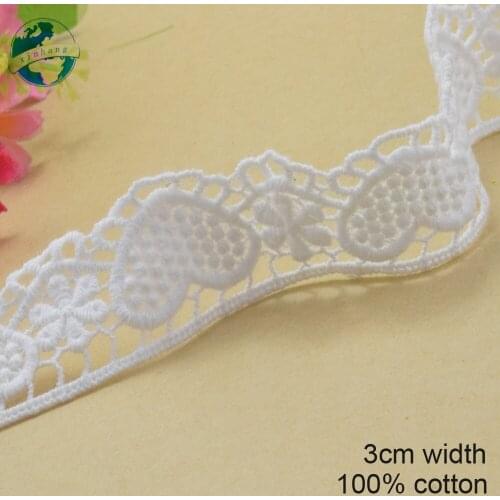 10yards 3cm 100% cotton lace sewing ribbon guipure lace trim or fabric warp knitting DIY Garment Accessories free shipping#3212