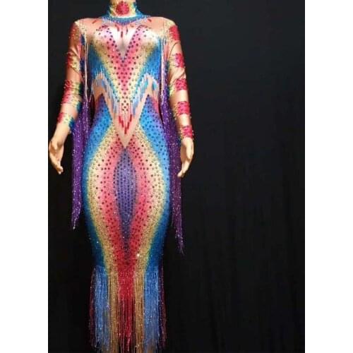 2020 Sexy Dress Women Pearls Shiny Rhinestone Jumpsuit Celebrate Outfit Evening Dance Female DJ DS Singer Dance Bodysuit