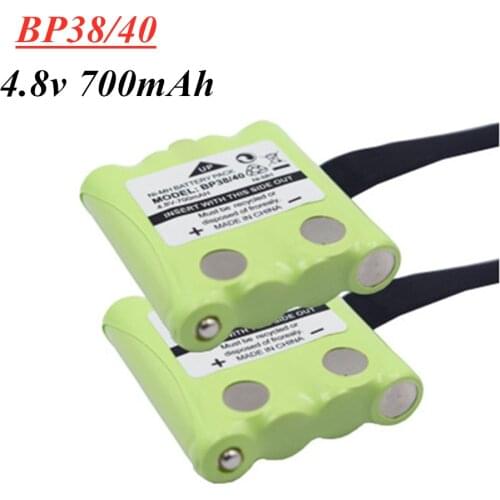 4.8V 700mAh Ni-MH Battery For Uniden BP-38 BP-40 BT-1013 BT-537 FRS-008 GMR FRS 2Way Radio 4.8v Rechargeable batteries Pack