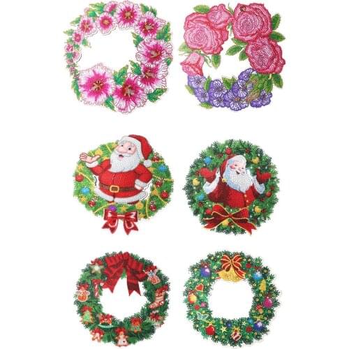 DIY 5D diamond crystal art Wreath Christmas Crystal Wreath Mosaic Wreath Diamond Resin Painting Kit Garland Door Room Decor