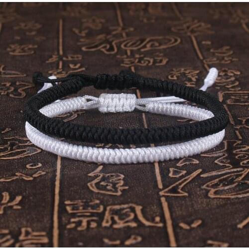 2Pcs/Set Tibetan Buddhist Handmade Thread Braided Adjustable Rope Bracelets for Women Men Couple Jewelry Bring Luck Pulseras