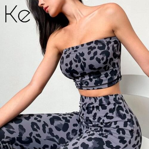 KE Strapless fitness bra feminine tube top short quick-drying sports underwear outside wear gathered yoga wrapped chest bra