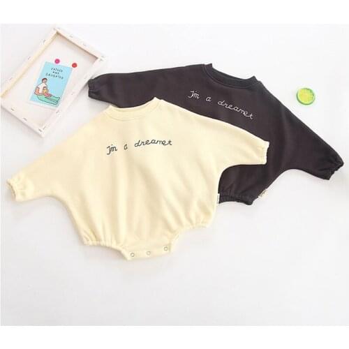 0-3Yrs Spring Baby Boys Girls Long Sleeve Printed Letters Rompers Jumpsuit Clothes Autumn Kids Baby Boy Girl Clothes Rompers