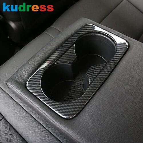 For Kia Cerato Forte K3 2019 2020 2021 Steel Carbon Fiber Rear Seat Water Cup Holder Frame Cover Trim Car Interior Accessories