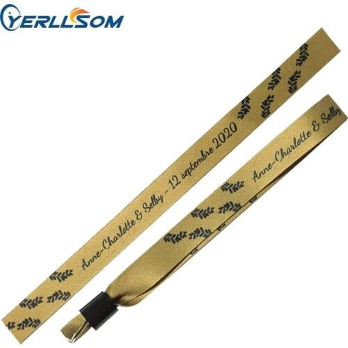 YERLLSOM 300PCS/lot Customized Personalized custom fabric wristbands for events Y20060701