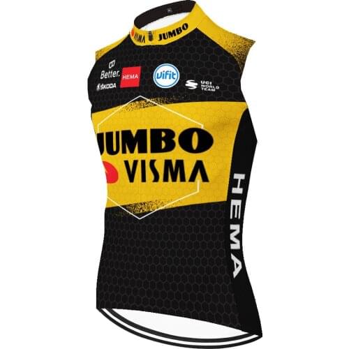 JUMBO VISMA Sleeveless Equipamento Camisa not windproof Verano Cycling Jerseys Maillot Hombre Ciclismo Masculino Ciclismo