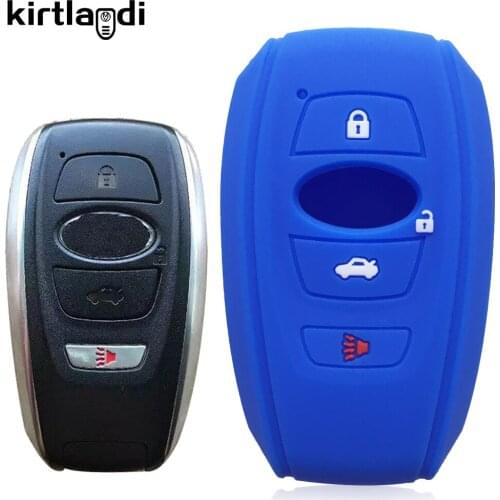 Kirtlandi Silicone Key Case Cover Holder for Subaru Legacy BRZ XV Forester 4 Button Remote Control Keychain Car Key Protection