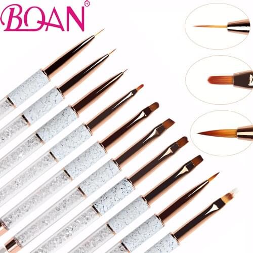 BQAN 1PC Marbled Rose Gold Nail Brush Acrylic UV Gel Extension Pen For Nail Polish Painting Drawing Brush Gel Brush For Manicure