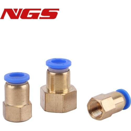 PCF Pneumatic Connector Quick Brass Joint Fitting 1/8" 3/8" 1/2" 1/4" BSP Female Thread 4mm 6mm 8mm 10mm 12mm Hose Tube