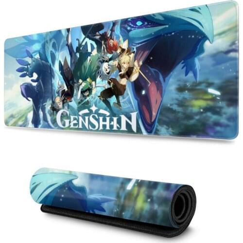 Genshin Impact Beautiful Anime Mouse Mat Computer Gaming Mousepad Anti-slip Natural Rubber with Locking Edge Gaming Mouse Mat