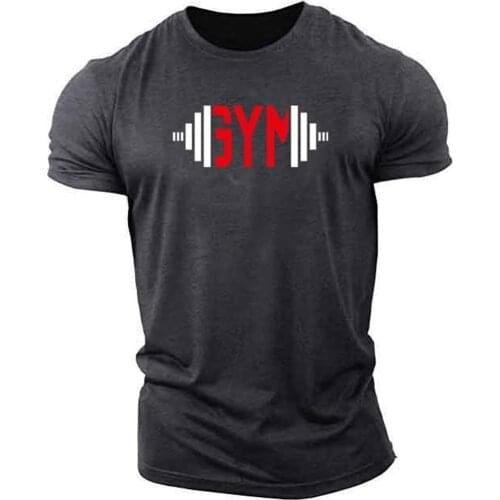 Mens short-sleeved sports T-shirt Slim running shirt Polyester summer clothes breathable and cool 2021