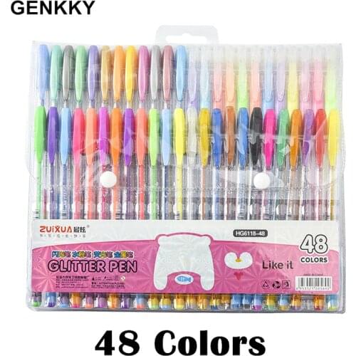 12/24/36/48/Set Colors Gel Pens Set Glitter Gel Pen For Adult Coloring Books Journals Drawing Doodling Art Markers Set