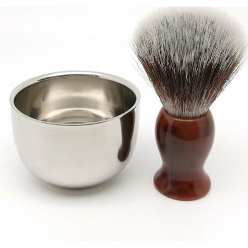 TEYO Synthetic Shaving Brush and Shaving Cup Set Perfect for Man Wet Shave Tools Safety Razor