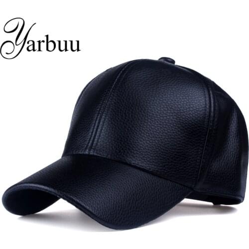 [YARBUU] CAP 2017 new Hot and winter PU Leather Baseball Cap Biker Trucker snapback Hats For Men women caps free shipping