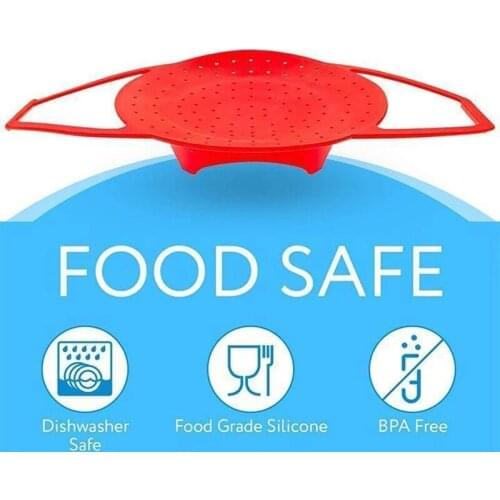 Sili-Steaming Steamer Basket Folding Dishwasher Safe Multi-Function Heat-Resistant Silicone Steaming Plate HFing