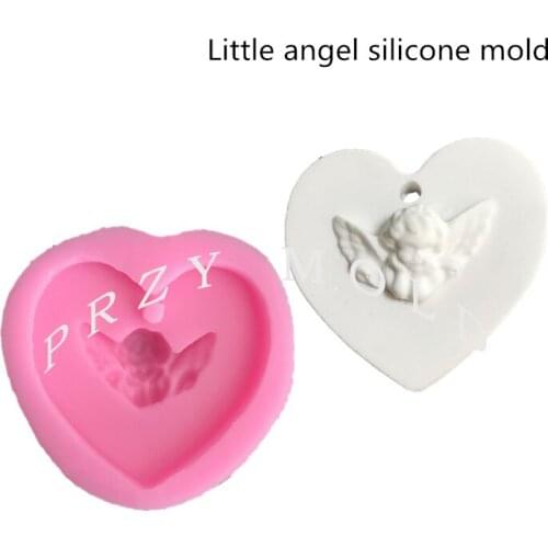 Silicone Mold Aroma Pendant Candle Lanyard Fragrance Molds Handmade Mould Small Angel Solid Silicone Rubber PRZY Eco-friendly