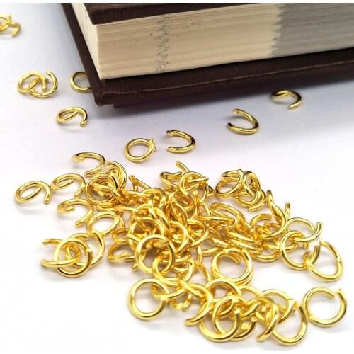 100Pcs Gold Silver Metal Single Loops Jump Rings Connectors For DIY Earring Necklace Accessories Jewelry Making Findings 6mm