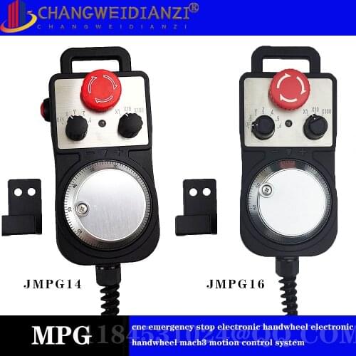 Standard 5v mpg 4-axis 5-axis 6-axis cnc electronic handwheel mach3 motion control system, emergency stop electronic handwheel