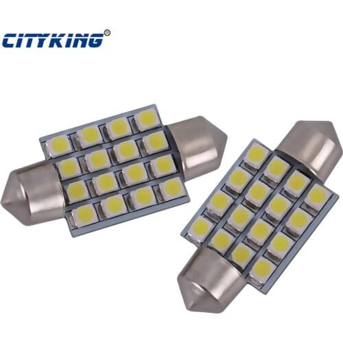 Super White Festoon led 16smd 1210 3528 led dome light 36mm 39mm 41mm 31mm Festoon led Dome light Auto Car Bulb Free Shipping