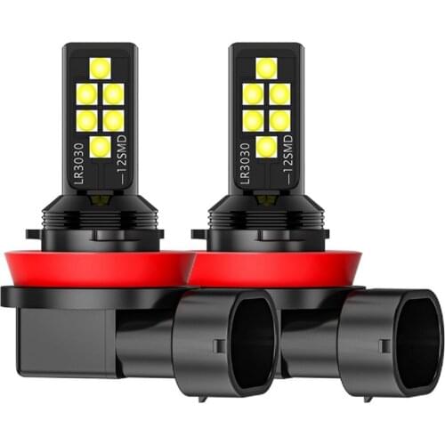 2Pcs H11 Led Anti Fog Lamps LED 1200LM 6000K White Yellow Driving Foglamps Bulbs Auto Leds Light Car Goods 12V
