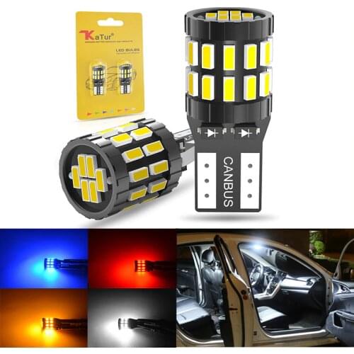 2pcs T10 W5W Led Canbus bulbs 194 168 White Blue Red Yellow No Error LED Car Interior Reading Parking Light For BMW Audi Merceds