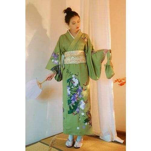 Japanese traditional kimono With Obi Women take photo dress cosplay female yukata women haori Japan geisha costume obi kimonos