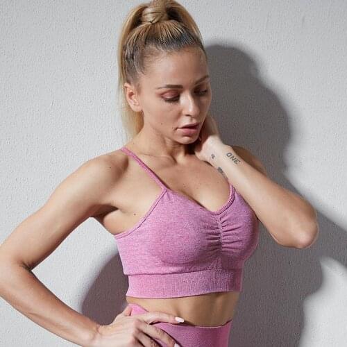 WHOUARE Women Sports Yoga Bra Push Up Bra Crop Top High Strength Sport Shockproof Beautiful Back Gather Woman Underwear