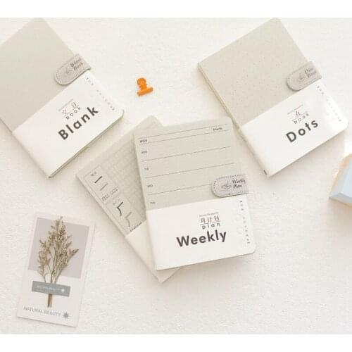 1pcs Korea stationery wholesale new charcoal gray leather 32K magnetic hand book notebook notebook