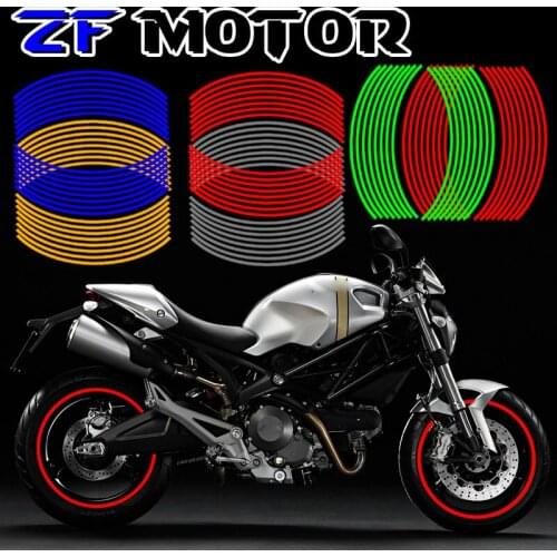 16 Strips Wheel Sticker Reflective Rim Stripe Tape Bike Motorcycle 17 18inch Stickers for honda CB1000R CBR600RR CBR125R CB600F