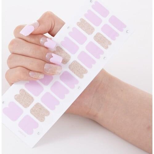 22 Tips/Sheet Solid Colors And Creative Nail Art Nail Stickers Adhesive Nails Sticker Designer Full Beauty Nailart Sticker