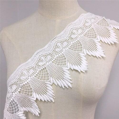 3 Yards Scalloped Crochet Cotton Lace Trim Ivory White Color DIY Decorative Lace 12cm Wide