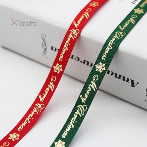9MM Grosgrain Christmas Ribbon Wired Decoration Craft Tree Handmade DIY Accessories
