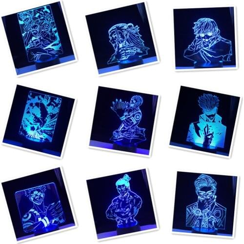 Jujutsu Kaisen Anime Figure LED Night Light for Child Birthday Gift Kid Bedroom Decor Manga Jujutsu Kaisen 3D Table Lamp
