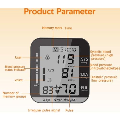 Automatic sphygmomanometer wrist automatic digital sphygmomanometer portable home healthcare digital sphygmomanometer