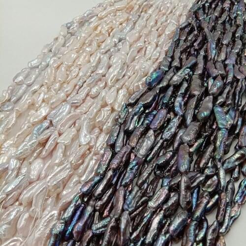 Free shipping 39 cm DIY pearl beads,BIWA pearl beads,100% nature freshwater pearl with noodle shape-width 8-11mm length 20-30mm