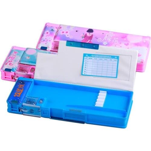 New Plastic Pencil Case Multifunctional Cherry Stationery Box Male And Female Primary School Constellation Pencil Case