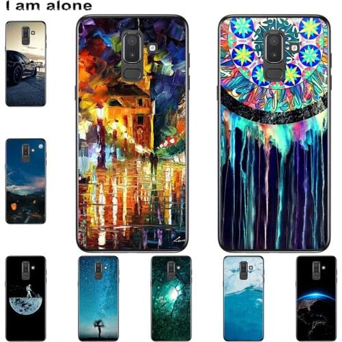 I am alone Phone Case For Samsung Galaxy J6 J6 Plus J610 J6 Prime J7 J8 2018 Bags Fashion Color Cartoon Printed Paint Mobile