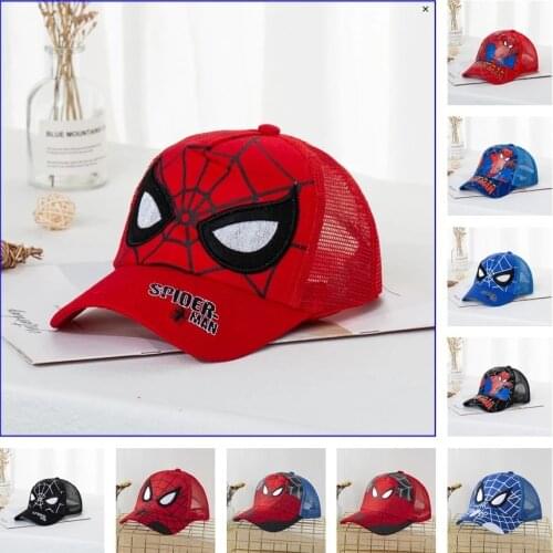 Disney Mickey Minnie Marvel Spiderman Frozen Mouse Pixar Car Kids Hat Boy Girl Travel Caps Baby Caps Figure Gift Toys 2-8Y